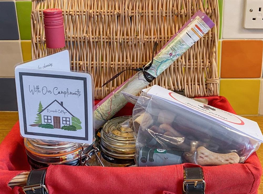 Welcome pack at Riverside Cottage in Drumnadrochit, near Loch Ness, Highlands, Inverness-Shire