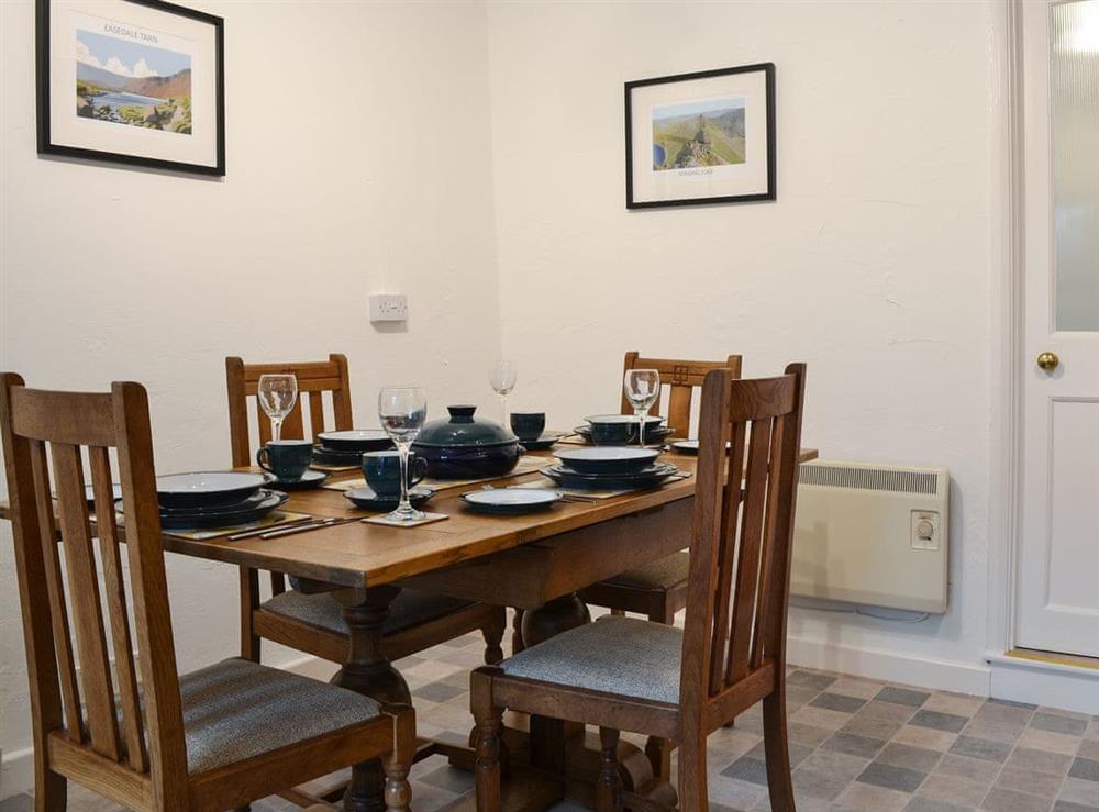 Dining area at Riverside Cottage in Low Nibthwaite, near Ulverston, Derbyshire