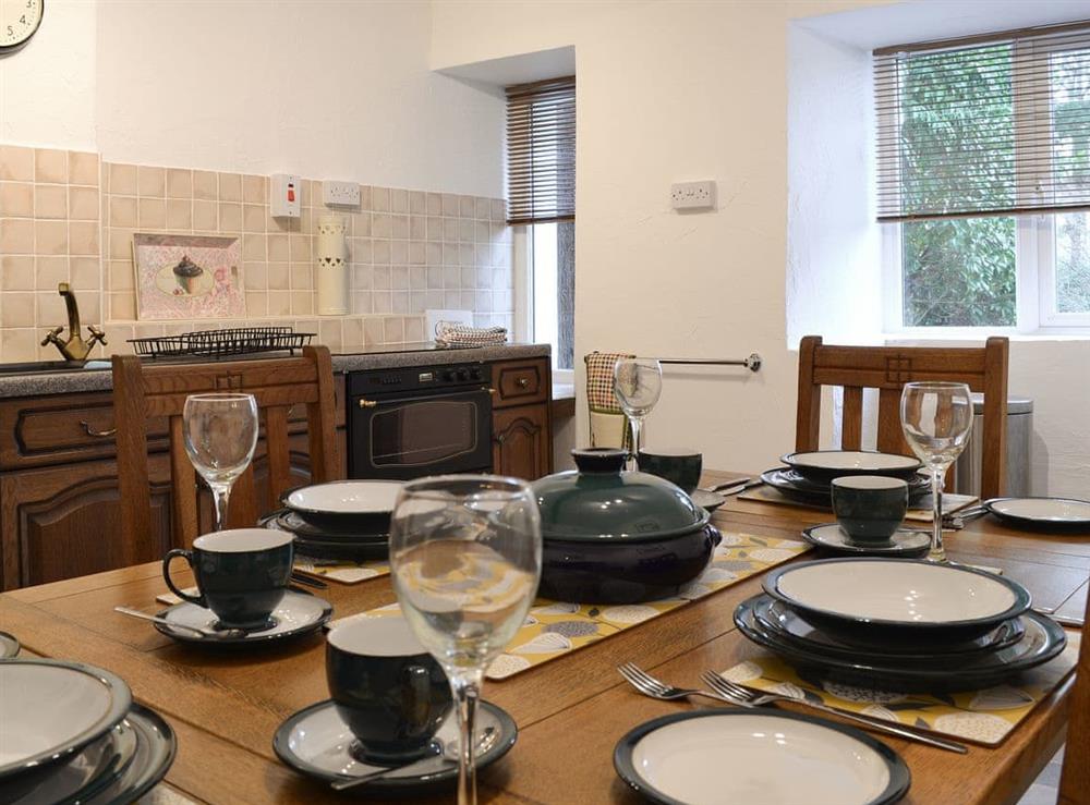 Kitchen and dining area at Riverside Cottage in Low Nibthwaite, near Ulverston, Derbyshire