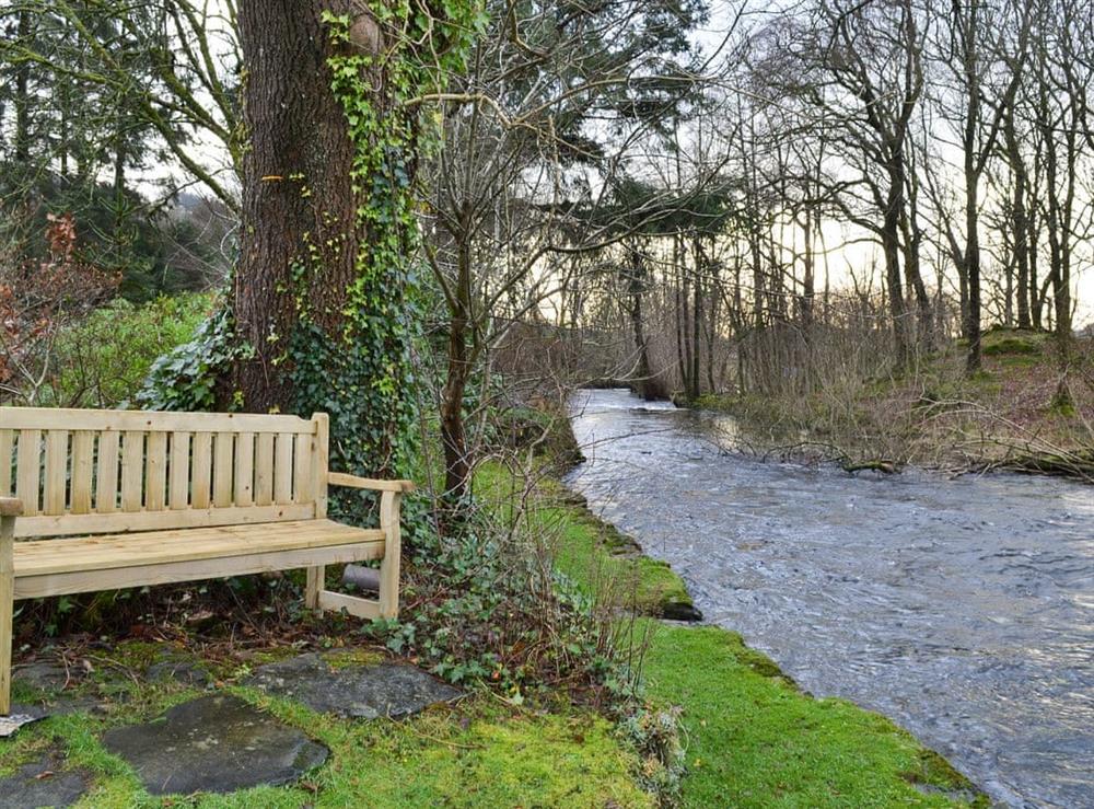 River at the bottom of the garden at Riverside Cottage in Low Nibthwaite, near Ulverston, Derbyshire
