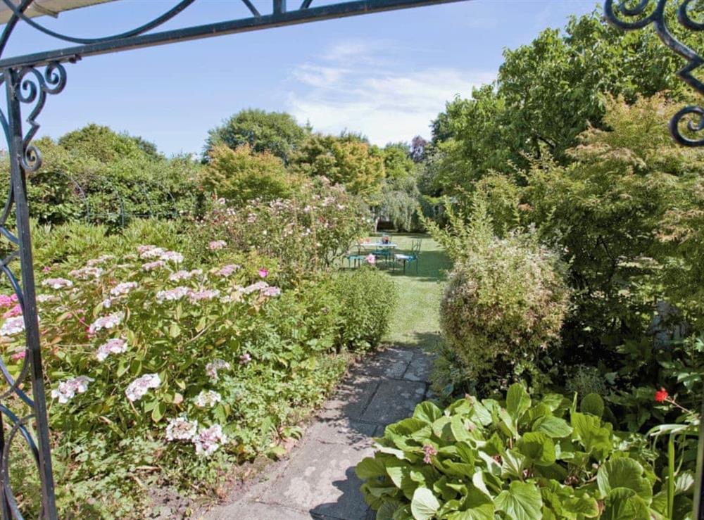 Garden at Riverside Cottage in Lower Washford, near Watchet, Somerset