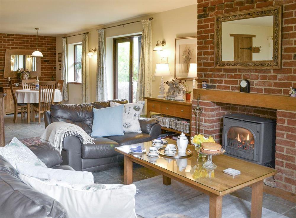 Large living and dining room at Riverside Cottage in Old Costessey, Norfolk., Great Britain