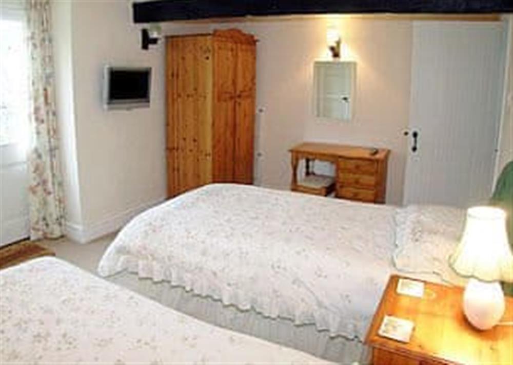 Twin bedroom at Riverside in Great Torrington, North Devon., Great Britain