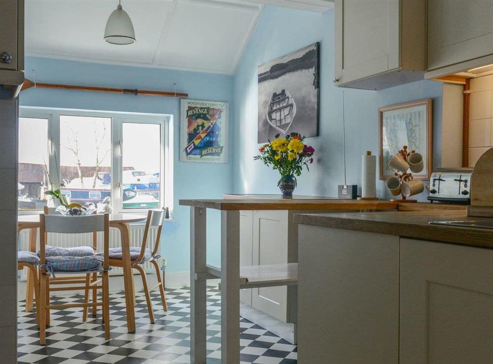 Light and airy kitchen and with informal dining area at Riverside House in Beccles, Suffolk