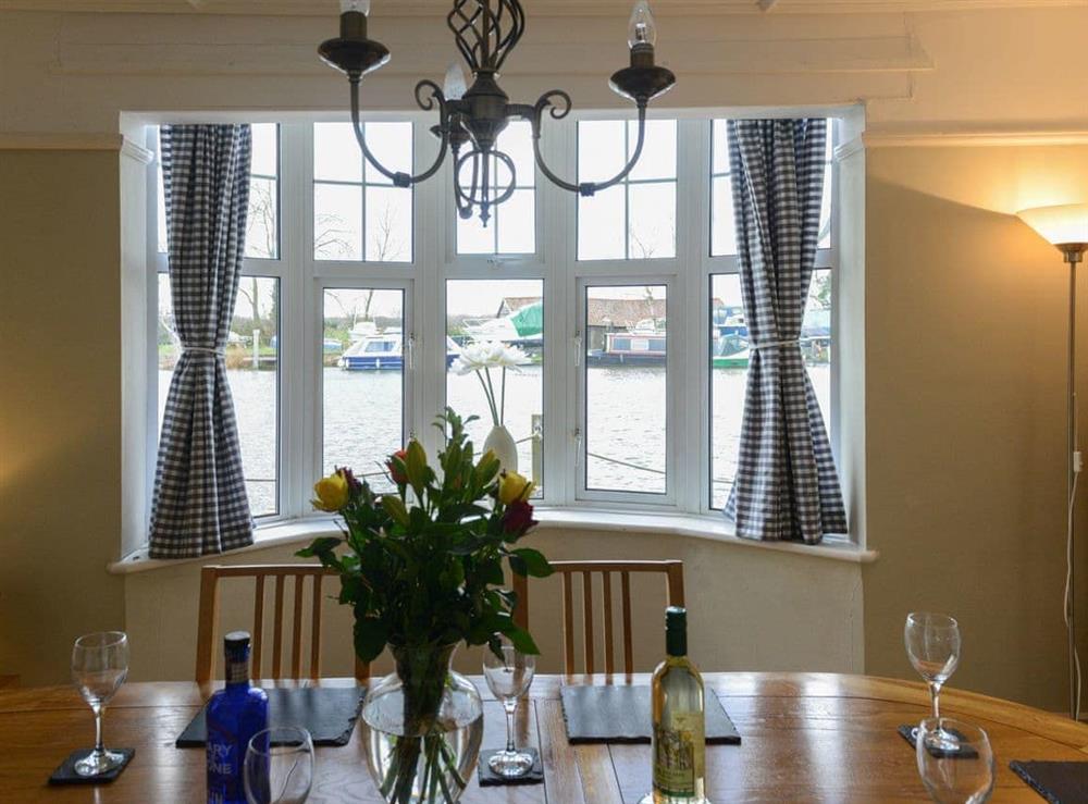 Lovely views over the river from the dining area at Riverside House in Beccles, Suffolk