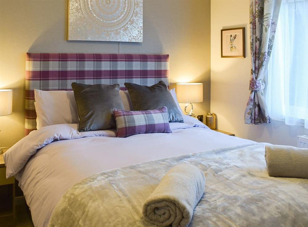 Double bedroom at Riverside Lodge in Perthshire, Scotland