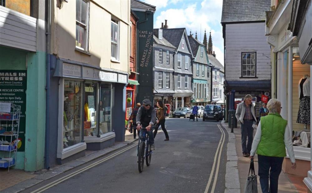 The High Street in Totnes boasts a wonderful selection of independent shops and boutiques. at Riverside Loft in Totnes