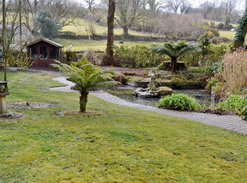 Garden at Riverside in Tregrehan, near St Austell, South Cornwall