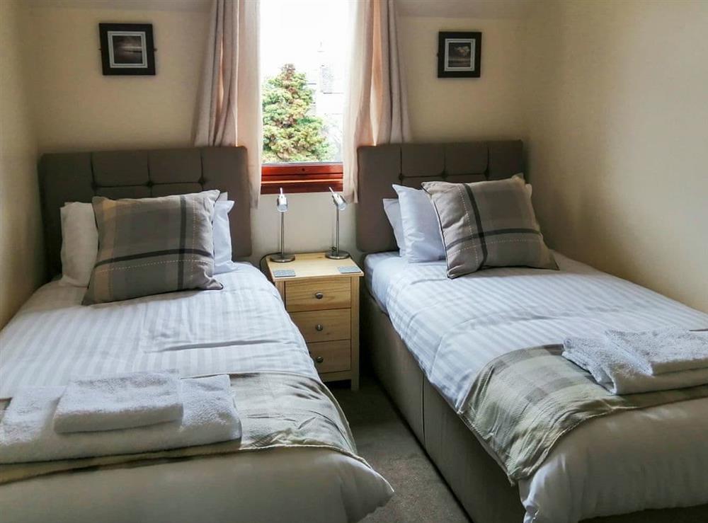 Twin bedroom at Riverside View in Nairn, Morayshire
