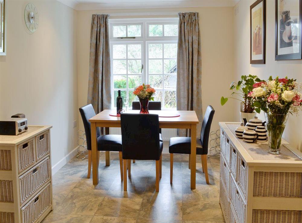 Intimate dining area at Riverside Villa in Liskeard, Cornwall