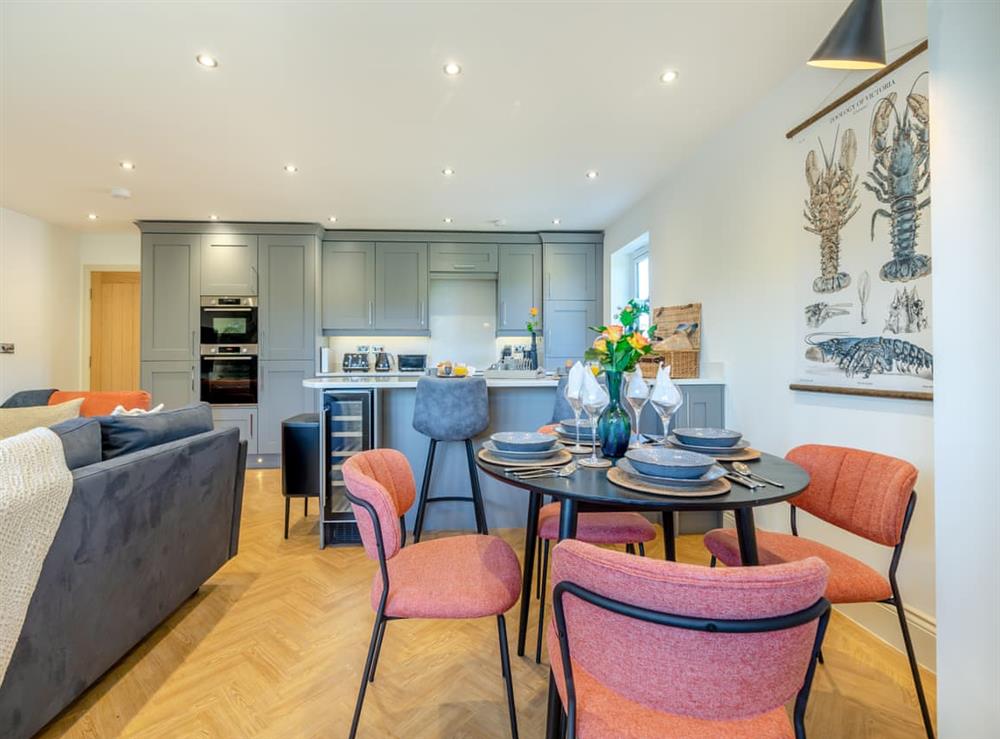 Open plan living space at Riverside Walk in Ruswarp, near Whitby, North Yorkshire