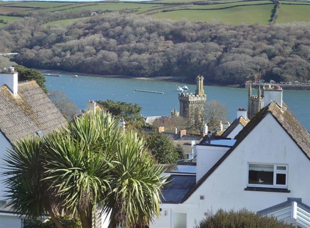 Lovely view over the town looking down to the river at Riverview, 20 Park Road in Fowey, Cornwall