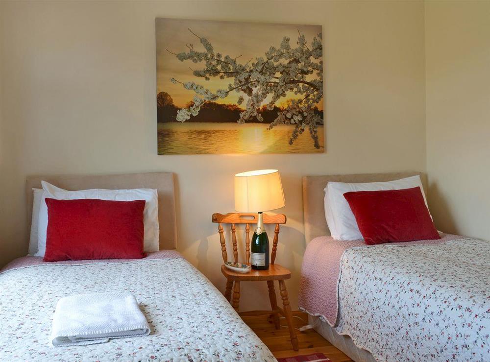 Comfortable twin bedroom at Riverview Cottage in Acharacle, Argyll