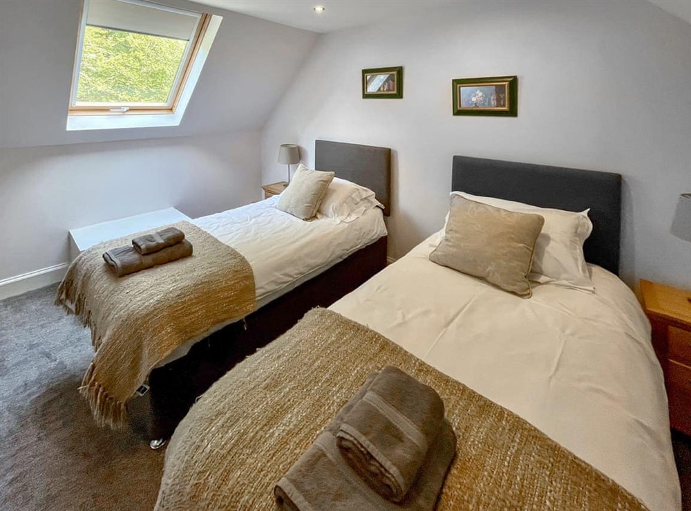 Twin bedroom at Riverview Cottage in Kenmore, near Pitlochry, Perthshire