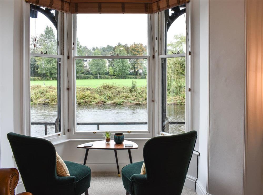 Living room with riverside views at Riverview in Kendal, Cumbria