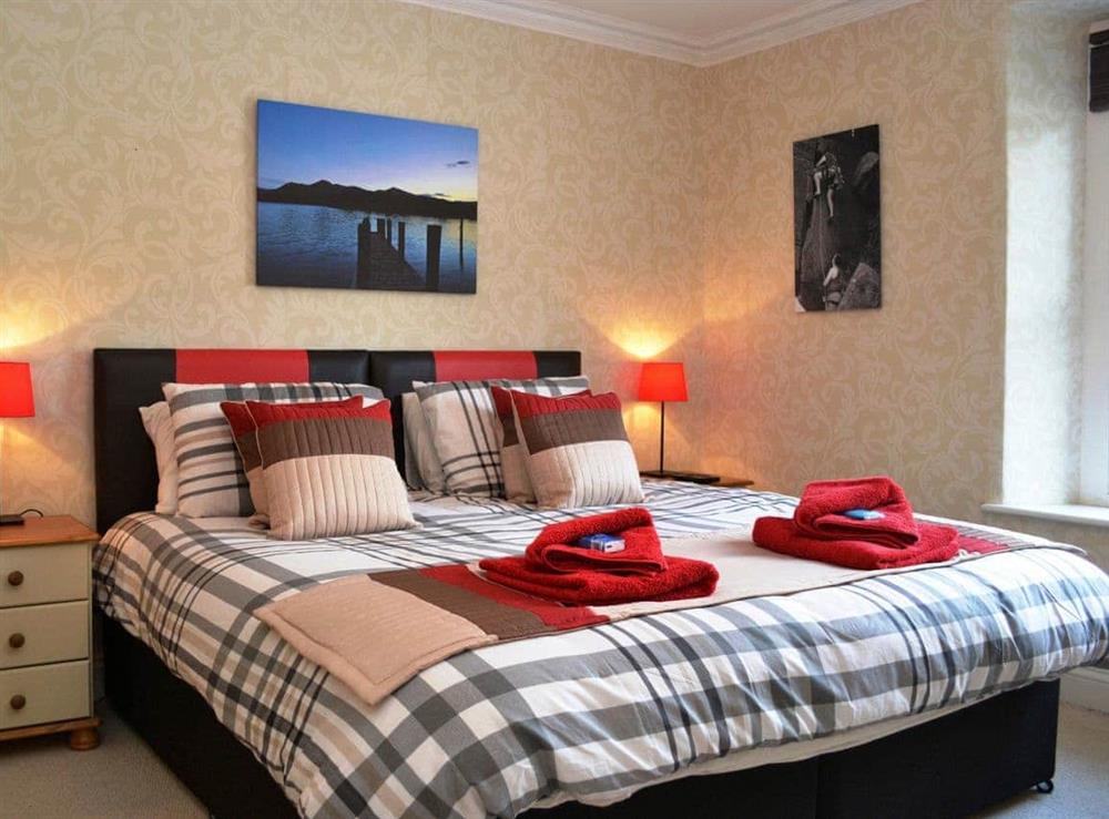 Double bedroom with king sized bed at RiverView in Keswick, Cumbria