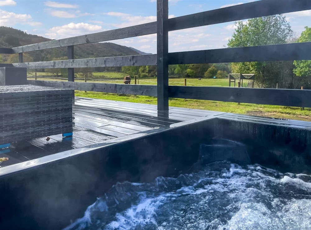 Hot tub at Riverview Lodge in Duror, Appin, Argyll