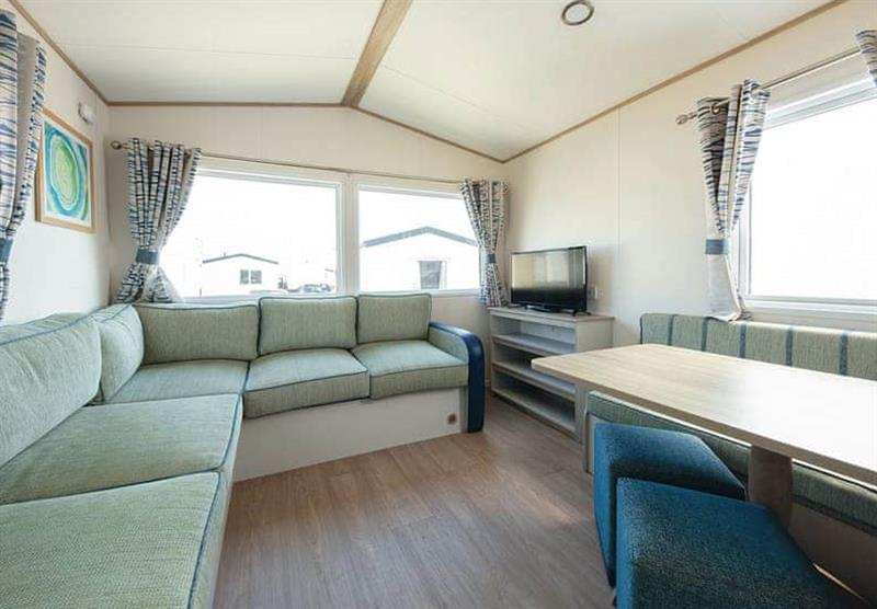 Inside a caravan at Riviere Sands in Hayle, South Cornwall