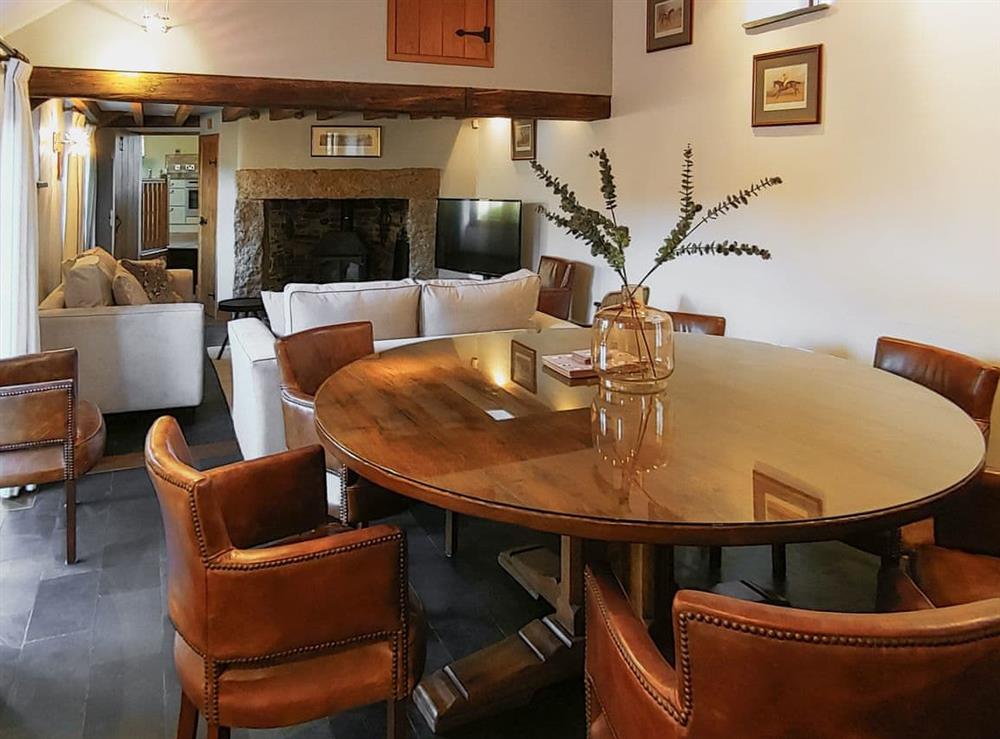 Living room/dining room at Rixlade Barn in Abbotsham, near Bideford, Devon