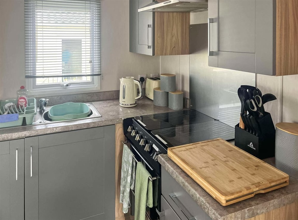 Kitchen area at R&J in New Quay, Dyfed