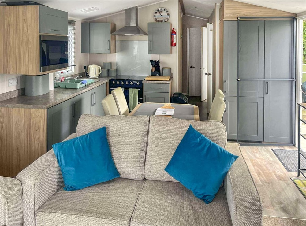 Open plan living space at R&J in New Quay, Dyfed