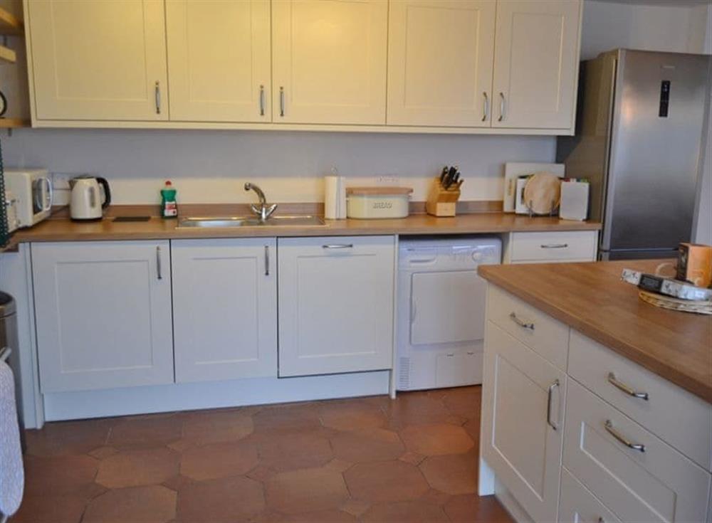 Modern and welll equipped kitchen area at Roadstead in Fowey, Cornwall