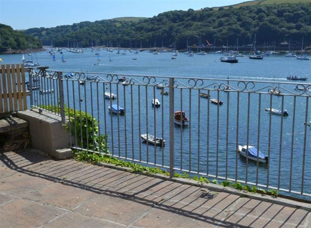 Spacious terrace with uninterrupted river views at Roadstead in Fowey, Cornwall