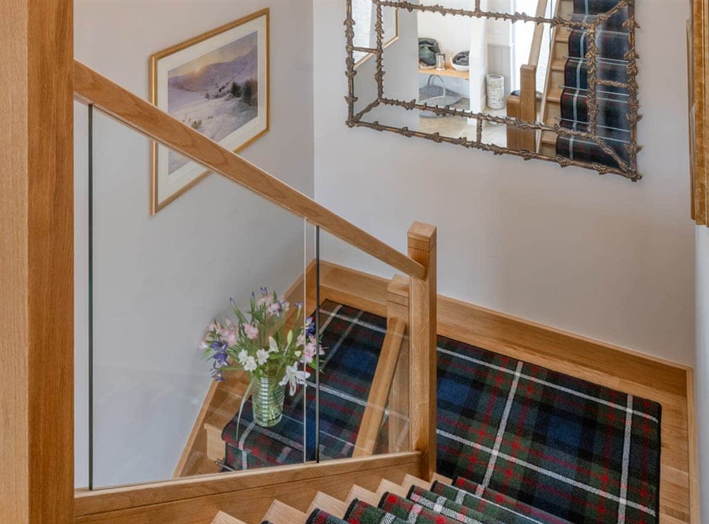 Stairs at Robin Cottage in Logiealmond, near Crieff, Perthshire