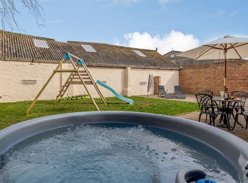 Relaxing private hot tub at Robins Barn in Skegness, Lincolnshire