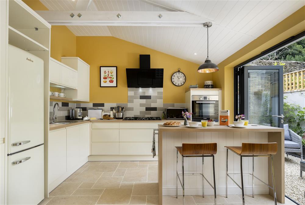 Ground floor: The sleek modern kitchen is well-equipped for preparing delicious meals at Rock Cottage, Minchinhampton