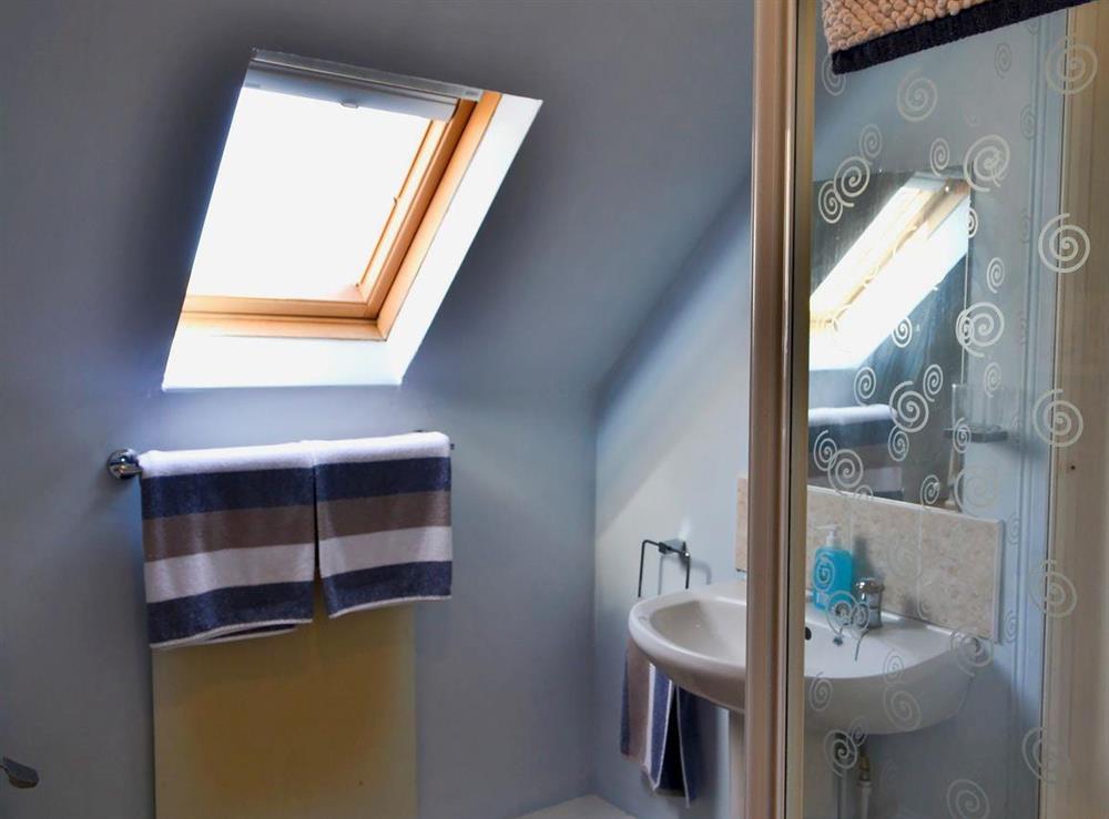 Shower room at Rock Cottage in St Abbs, near Eyemouth, The Scottish Borders, Berwickshire