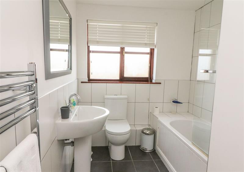 This is the bathroom at Rockham Bay View, Mortehoe