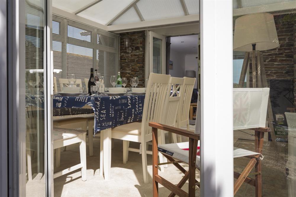 Conservatory leads out onto the terrace at Rockpoint in , Salcombe