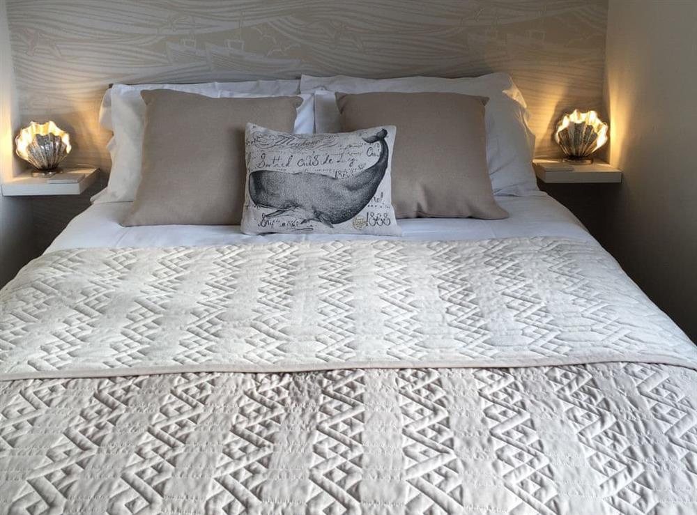 Tastefully decorated double bedroom at Rockpool Cottage in Saltburn-by-the-Sea, North Yorkshire