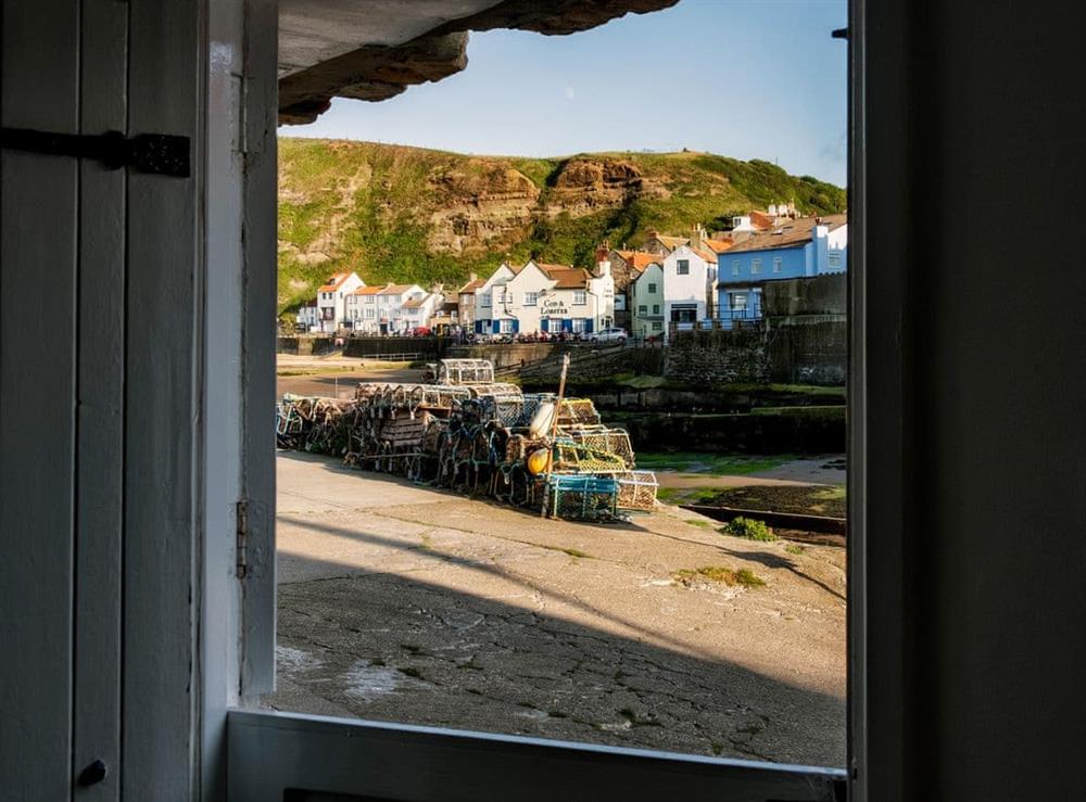 View of Staithes from the cottage door at Rockpool Cottage in Saltburn-by-the-Sea, North Yorkshire