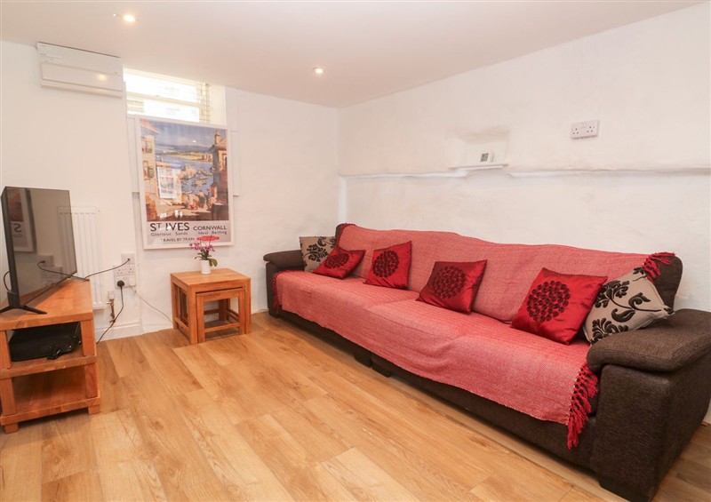 Enjoy the living room at Rockpools, 23 Carncrows Street, St Ives