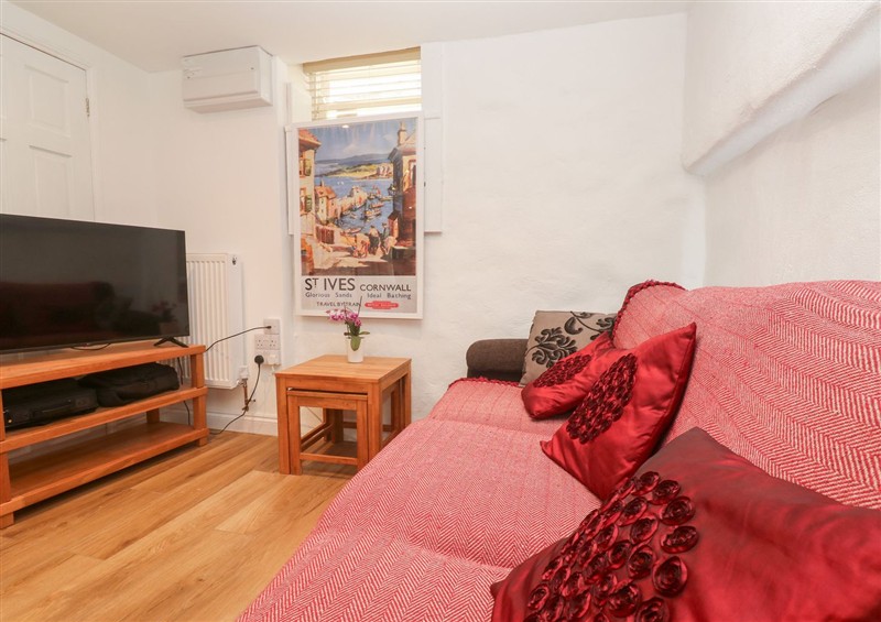 The living area at Rockpools, 23 Carncrows Street, St Ives