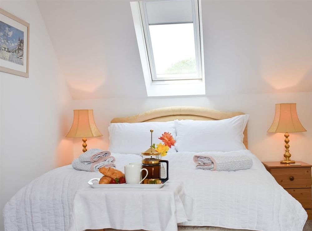 Double bedroom at Rockys Cottage at Crag View in Dunstan, near Craster, Northumberland
