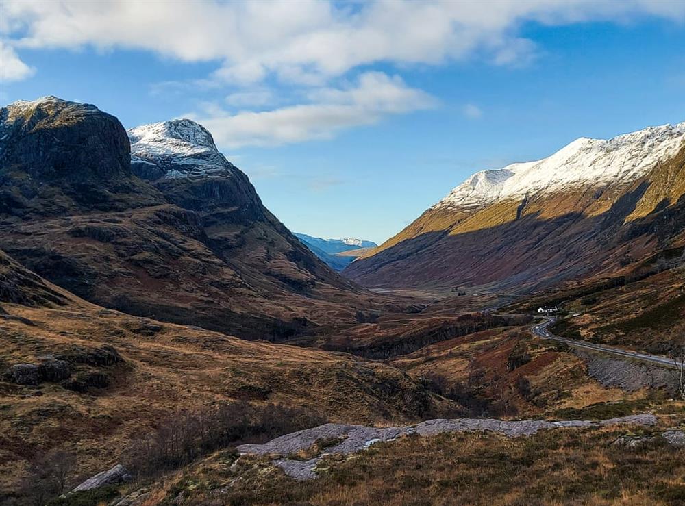 The 3 sisters Glencoe. 15 minutes drive away at Roe Deer Cottage in North Ballachulish, near Glencoe, Inverness-Shire