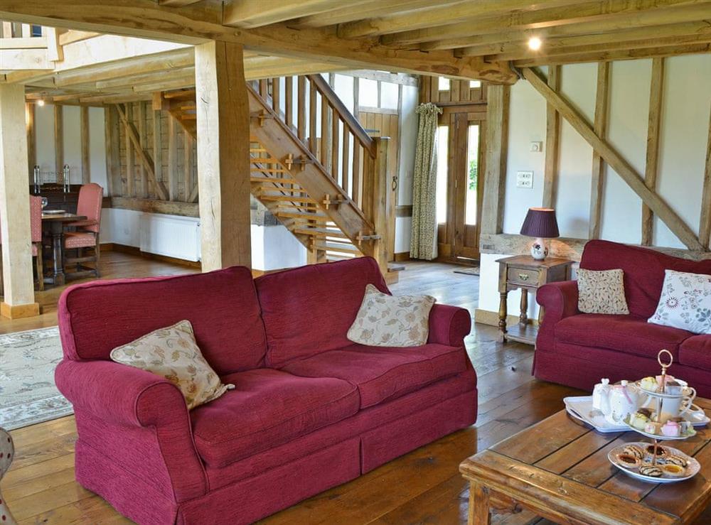 Spacious open plan living space at Romden Barn in Smarden, near Ashford, Kent