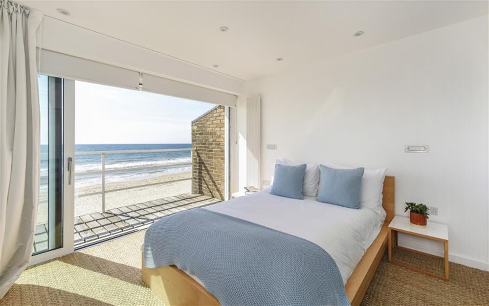 This is a bedroom at Rona Beach in Sandbanks