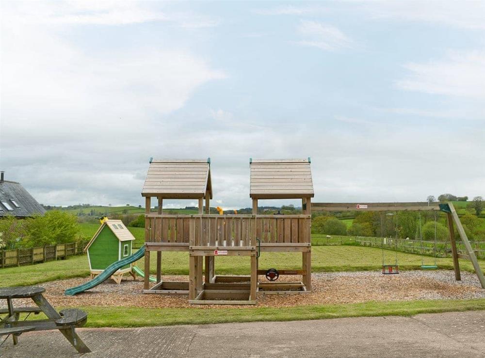 Shared children’s play area at Rook in Ipplepen, Nr Totnes., Devon