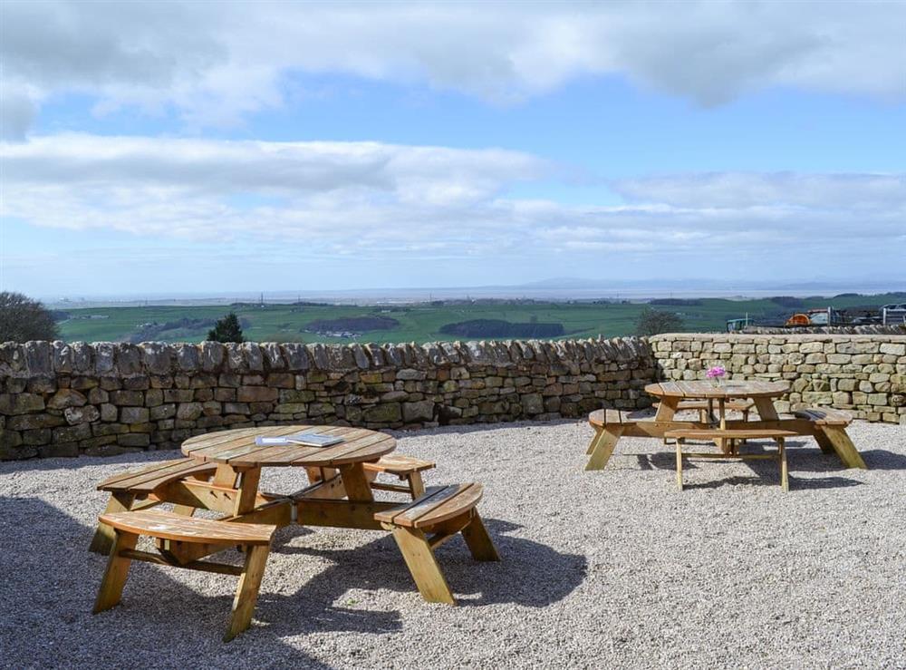 Outdoor seating area with great views at Lakeland View, 
