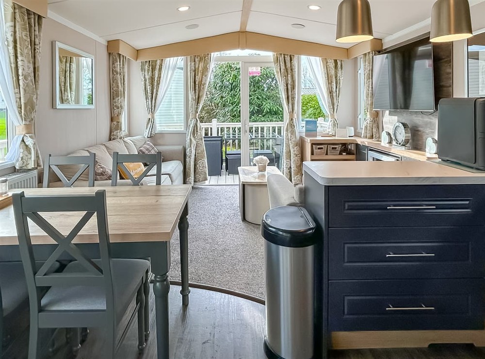 Open plan living space at Rorys Retreat in Ayr, Ayrshire