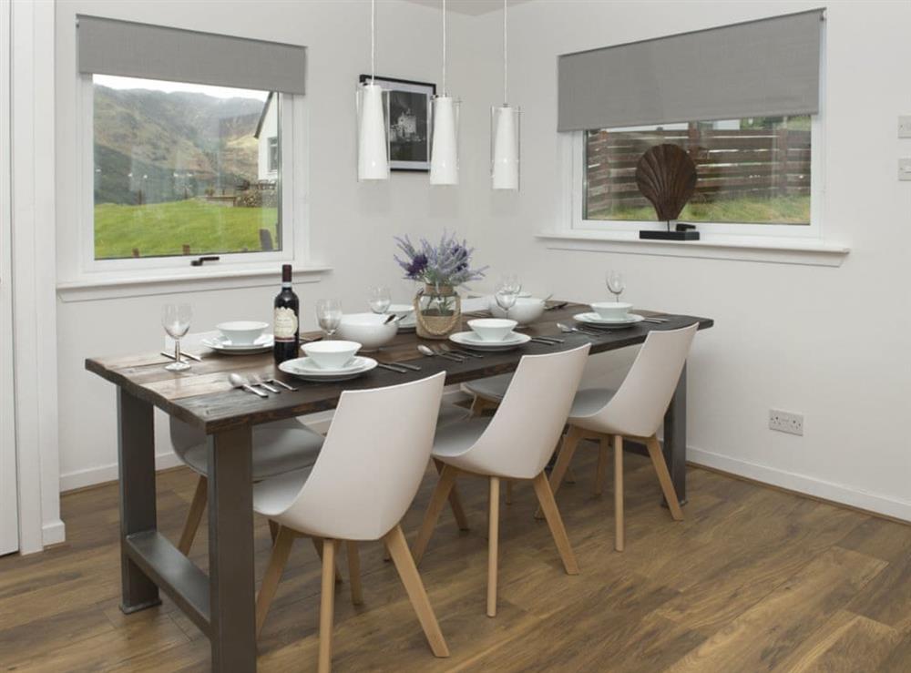 Stylish dining area at Rosdail in Inverinate, near Kyle, Highlands, Ross-Shire