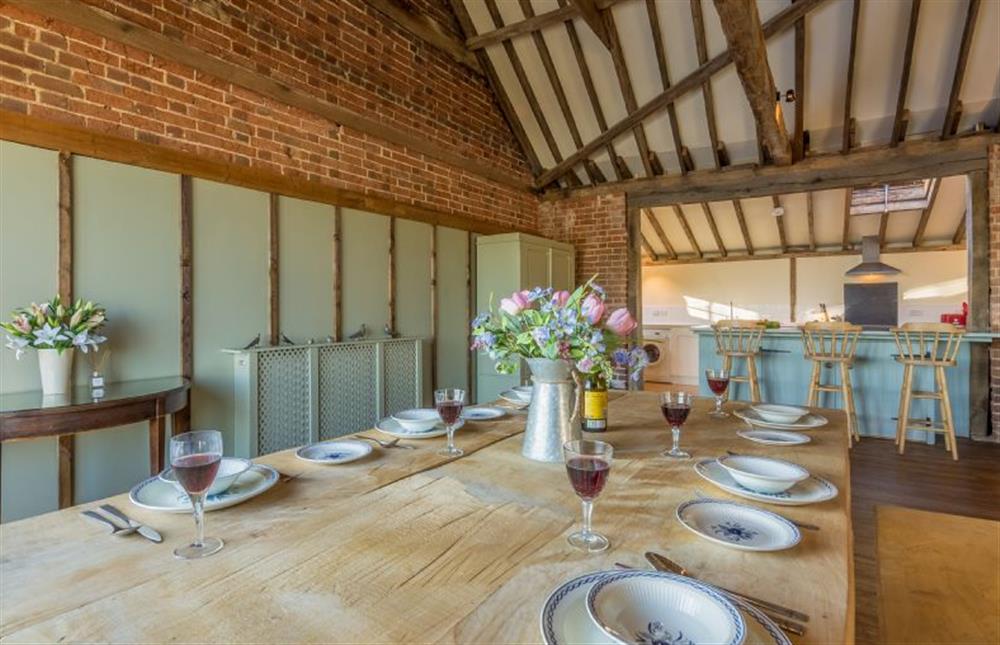 Dining area and breakfast bar at Rose and Court Barn, Stoke By Nayland