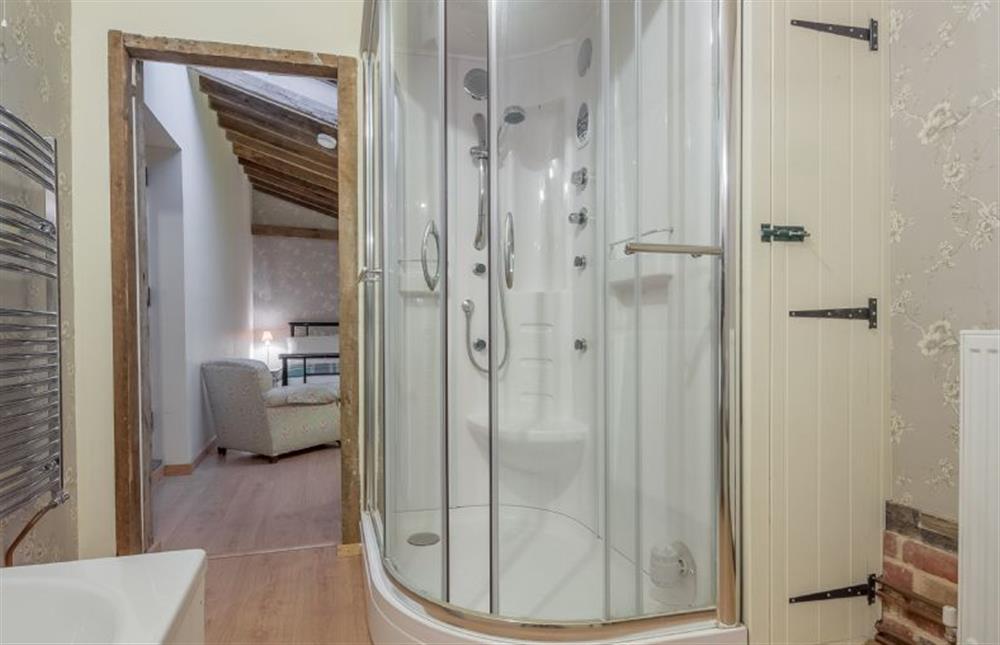En-suite shower at Rose and Court Barn, Stoke By Nayland
