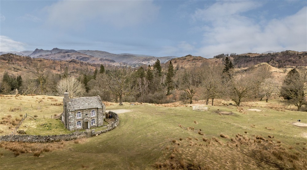An aerial view of Rose Castle Cottage, Cumbria at Rose Castle Cottage in Nr Coniston, Cumbria
