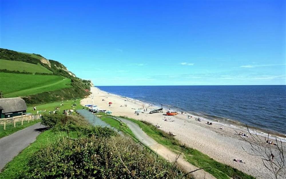 The beach at nearby Branscombe at Rose Cottage Annexe in Colyton