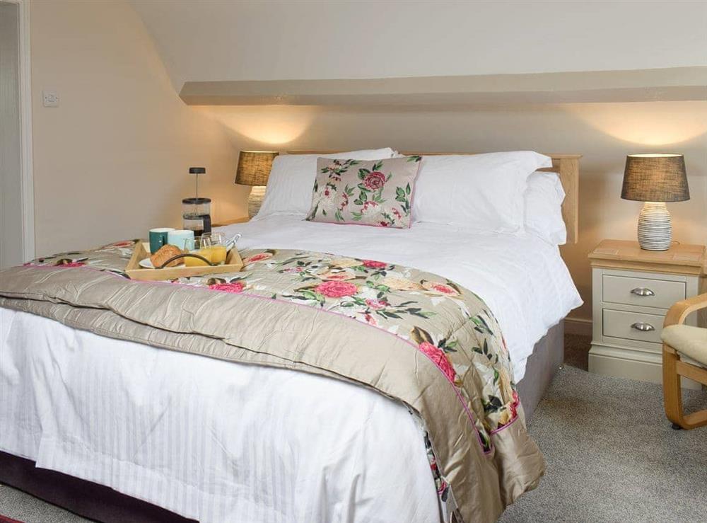 Comfortable upper floor double bedroom at Rose Cottage in Fylingthorpe, near Whitby, Yorkshire, North Yorkshire